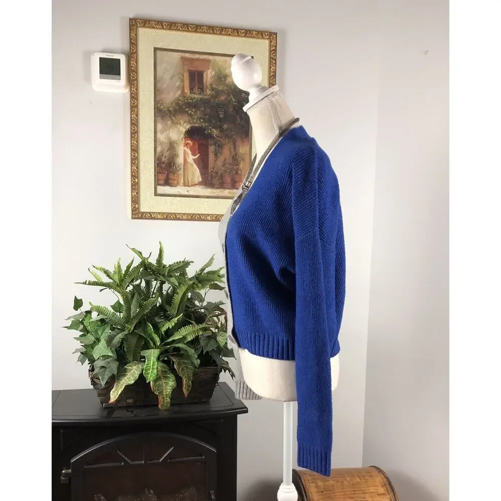 Primark Caress Women Two Toned Slouchy Sweater Cardigan XS Long Sleeve 3 Button - Picture 4 of 13